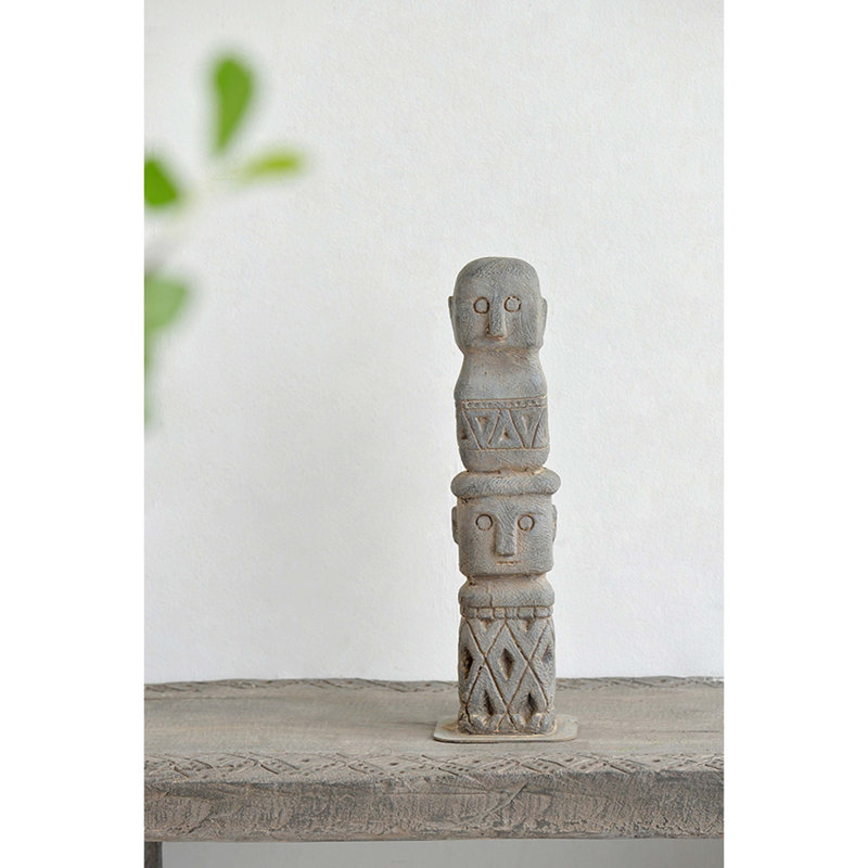 Décor de tribu ancienne 3,5 x 3,5 x 15,7 po, décoration de jardin intérieur / extérieur