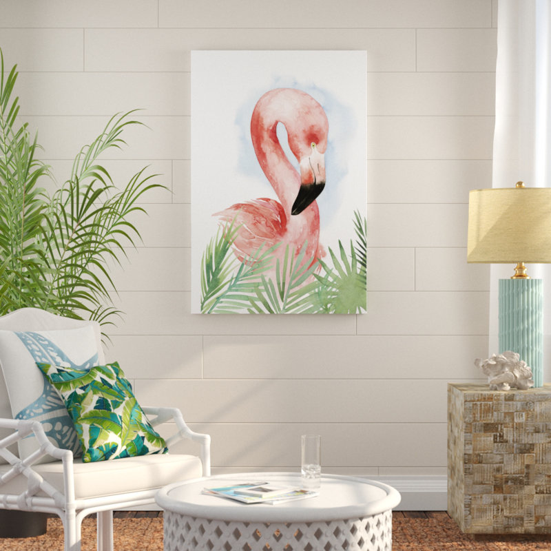 Flamingo Composition I by Grace Popp - Painting Print, 122cm H x 81cm W, Wrapped Canvas