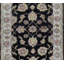 Hand-Knotted High-Quality Black and Cream Runner