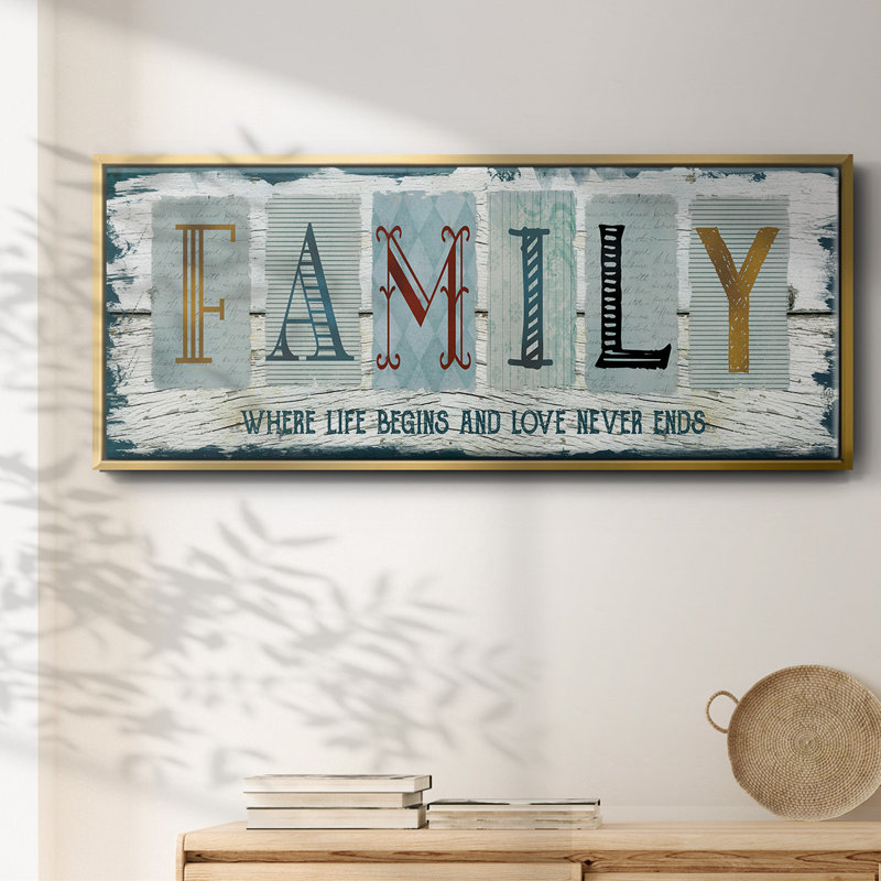 «Family Where Life», toile encadrée, H 20 po x l 50 po