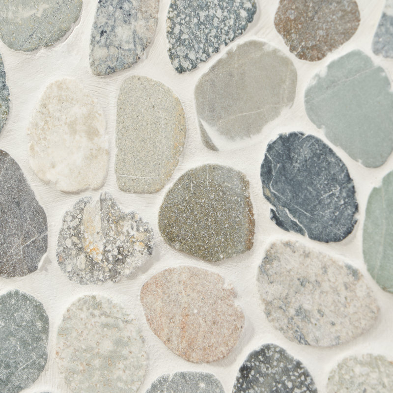 Picturesque Sliced Round 11.81 in. x 11.81 in. Nature Stone Pebble Mosaic Floor and Wall Tile (0.97 sq. ft. / sheet)