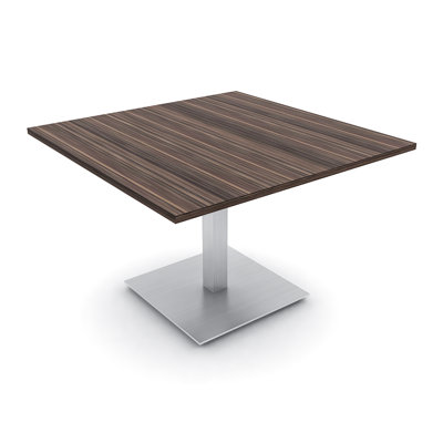 Square Conference Table with Square Metal Post Base