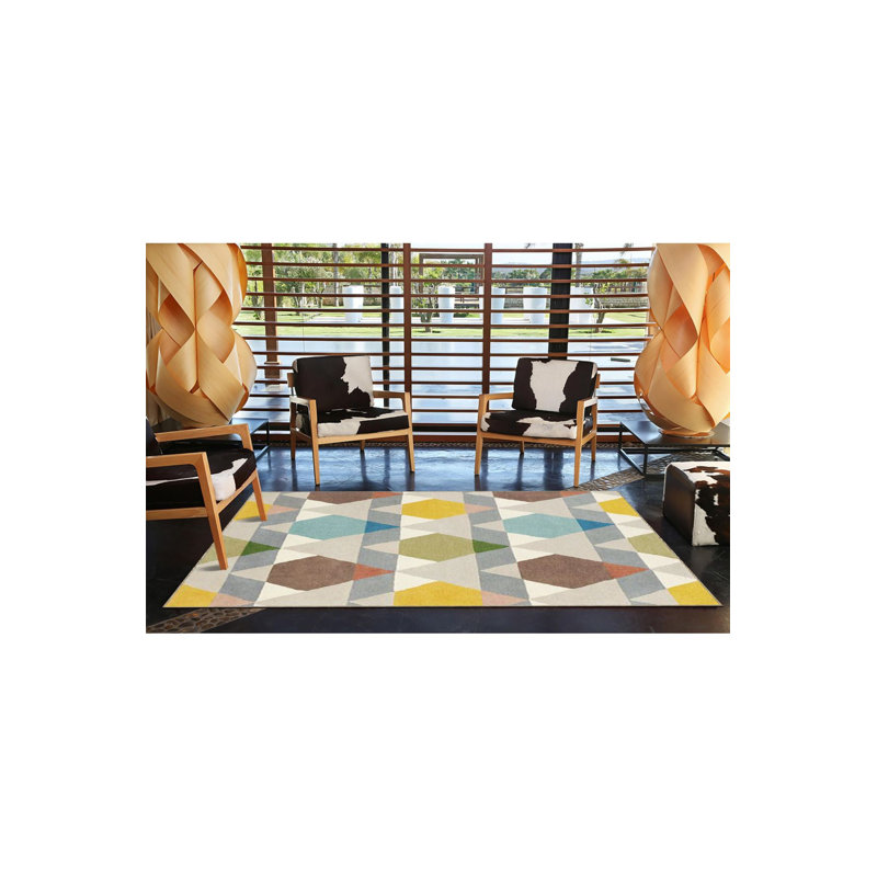 Tapis tissé à motifs géométriques lavables à la machine, Tapis de couloir 3 pi 3 po x 6 pi 7 po