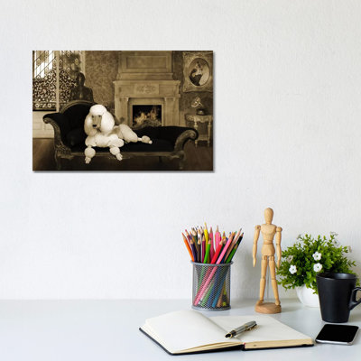 Smoking Vintage Poodle by Barruf - Wrapped Canvas Gallery-Wrapped Canvas Giclée