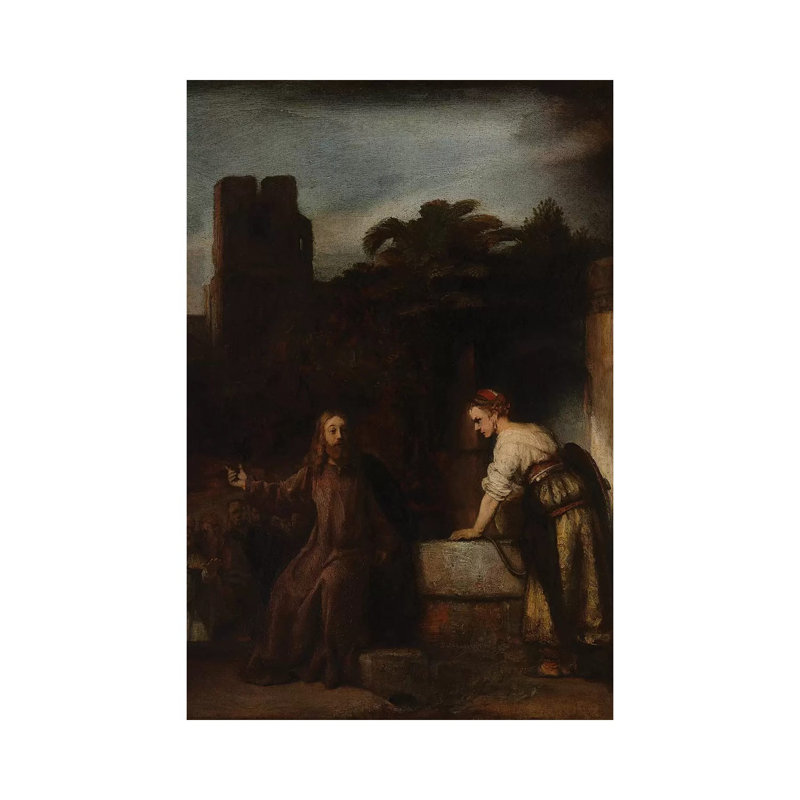 Christ And The Woman Of Samaria, C.1655 by Rembrandt Van Rijn - Wrapped Canvas Gallery-Wrapped Canvas Giclée