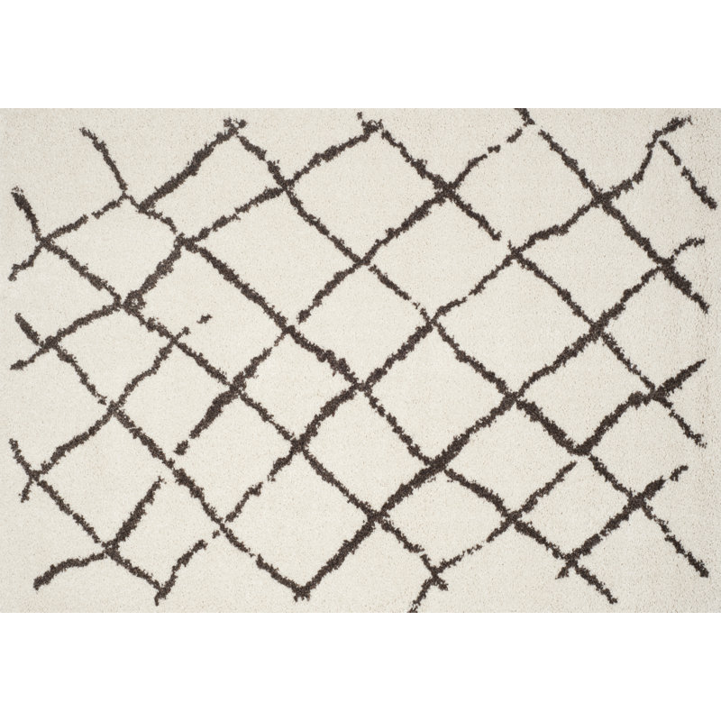 Ahavah Geometric Vinyl Machine Printed Area Rug, Rectangle 140 x 200cm
