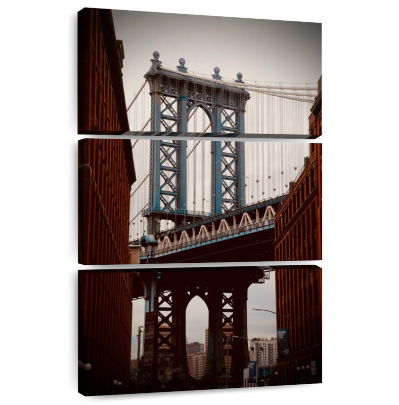 Lilie Brooklyn Bridge In Blue, 45" H x 28" W
