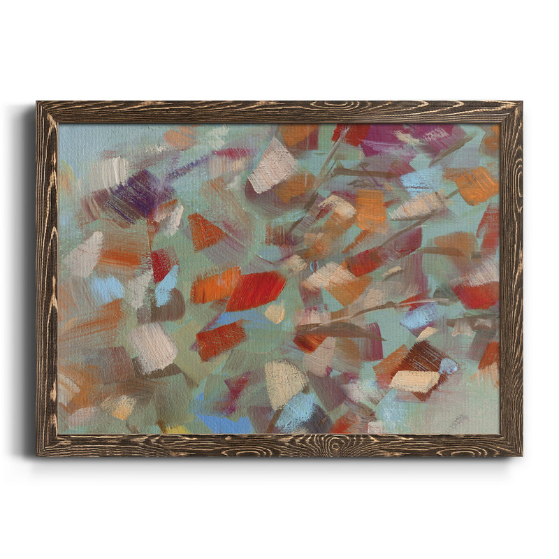 Confetti Party - Peinture sur toile encadrée, H 31,5 po x l 23,5 po x P 1,5 po, Toile avec cadre en noyer