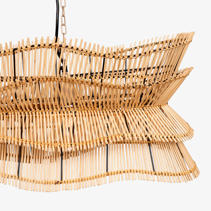 Luminaire suspendu en rotin Robin, Naturel, Beige
