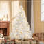 Sapin de Noël artificiel de 6 pi avec branches réalistes, 250 lumières DEL blanc chaud et 1000 pointes, blanc