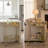 Antique Brass Twig Bar Cart with Two-Tier Glass Shelves - Stylish, Mobile 23.6"L x 29.9"H