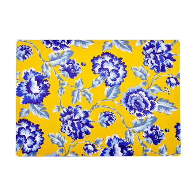 Reiners Elegant Floral Cork Placemats Set of 6 with Heat & Scratch Protection for Christmas Table Decor