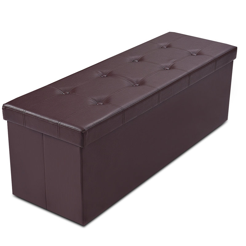 Adalard Upholstered Bench with Flip Top, Brown