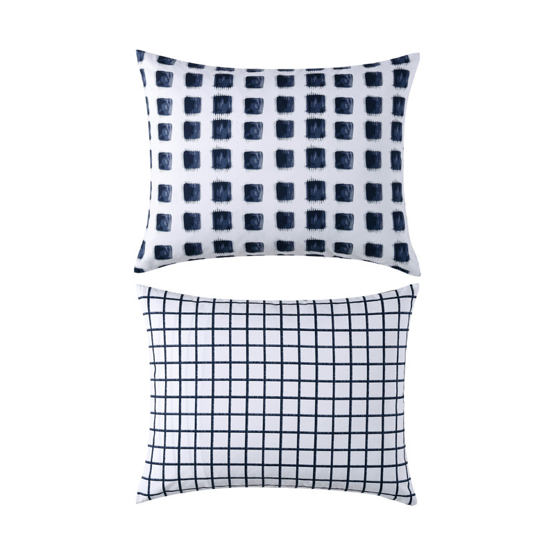 Urban Shibori Blue and White Microfiber Full/Queen Duvet Cover Set