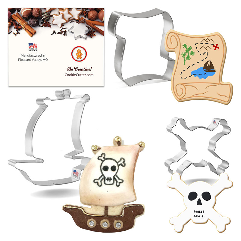 Ensemble d'emporte-pièces 3 pièces Cookciutter.Com Birthday Pirate