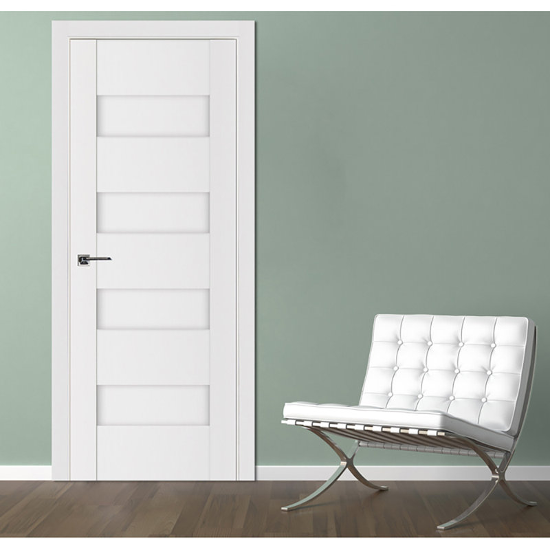 Stile 017 Soft White Laminated Modern Interior Slab Door 36in x 80in, 32" x 96"