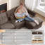Canapé d'angle modulaire en chenille marron de 250 cm (98 po) en forme de U avec 2 poufs et coussins lombaires-418217070