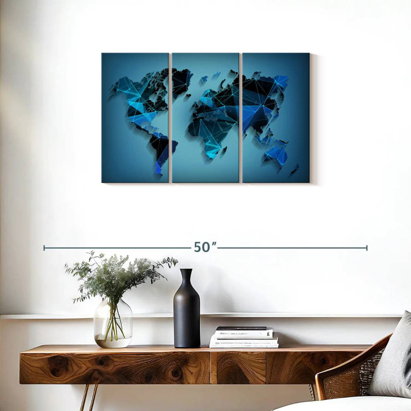 Aliaz Network Technology World Map, 20" H x 33" W