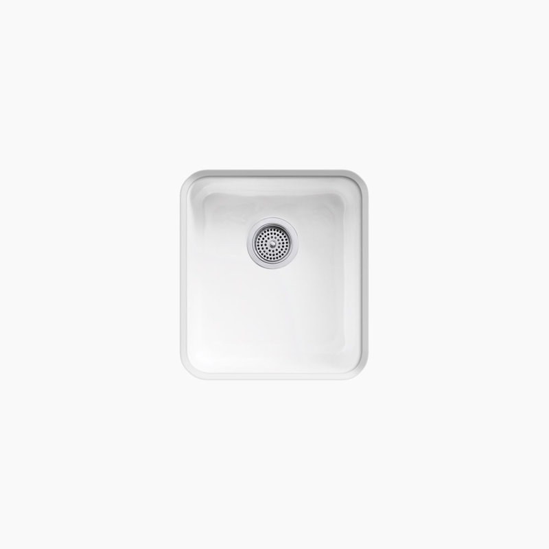 IronTones 17" L x 18-3/4" W x 8-1/4" Top-Mount/Under-Mount Single-Bowl Kitchen Sink, White
