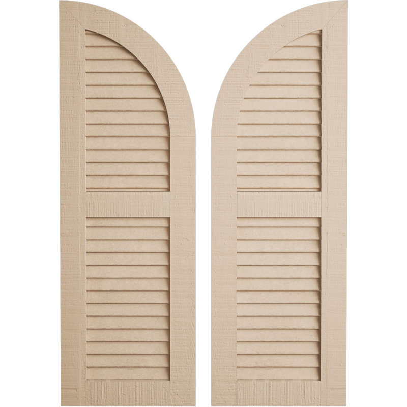 Timberthane deux persiennes égales avec volets en faux bois à dessus en arche (par paire), 12", 80"
