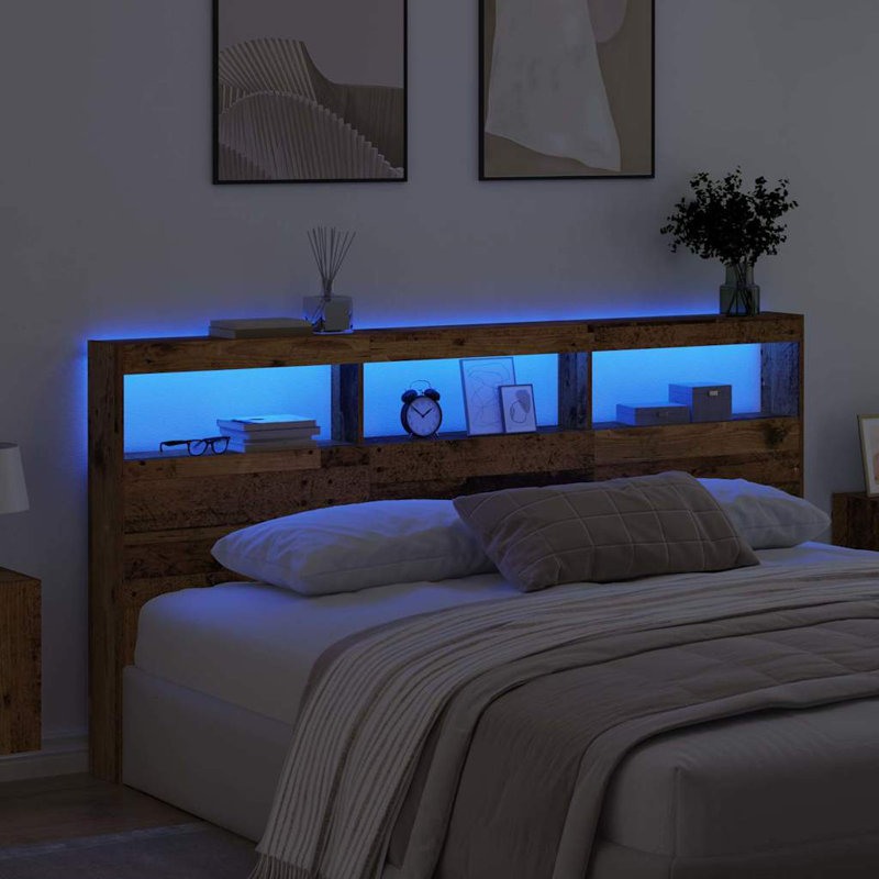 King Headboard, Old Wood, Queen