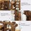 Meuble de rangement pour îlot de cuisine avec tiroir, étagère à épices et porte-serviettes, design gain de place, brun rustique