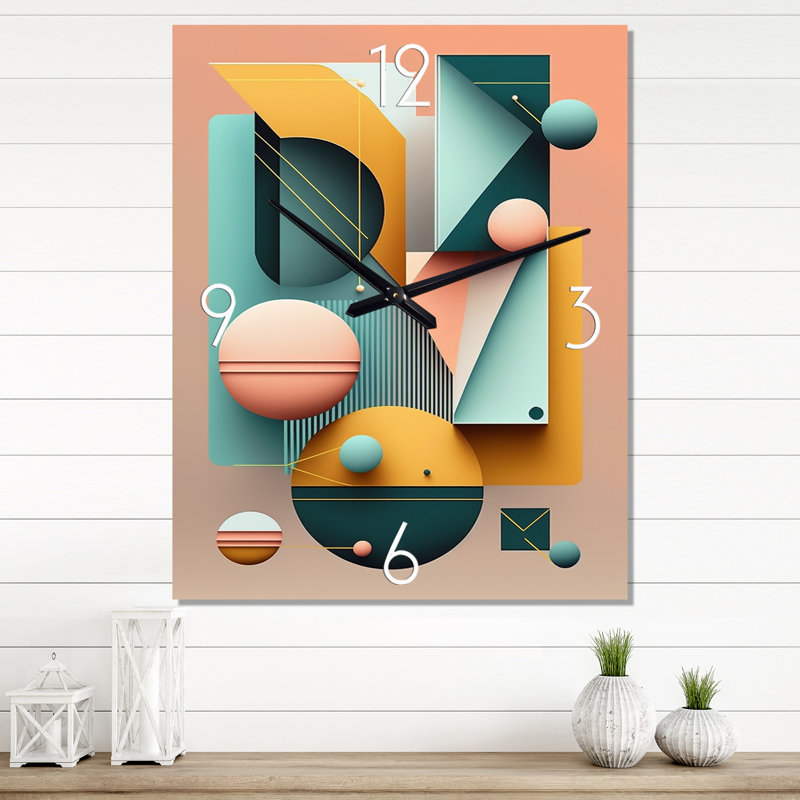 Horloge murale rétro géométrique Elementary Geometrics II, Moyen