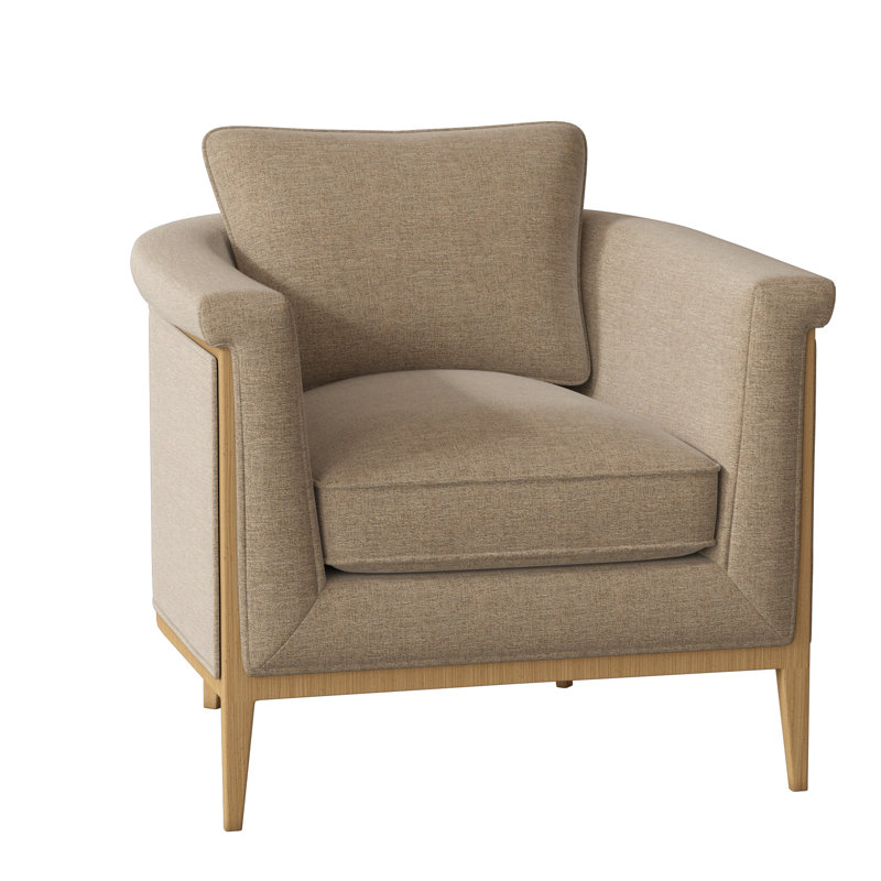 Fauteuil demi-tonneau Chalice, Lin d'Élise, Ambre