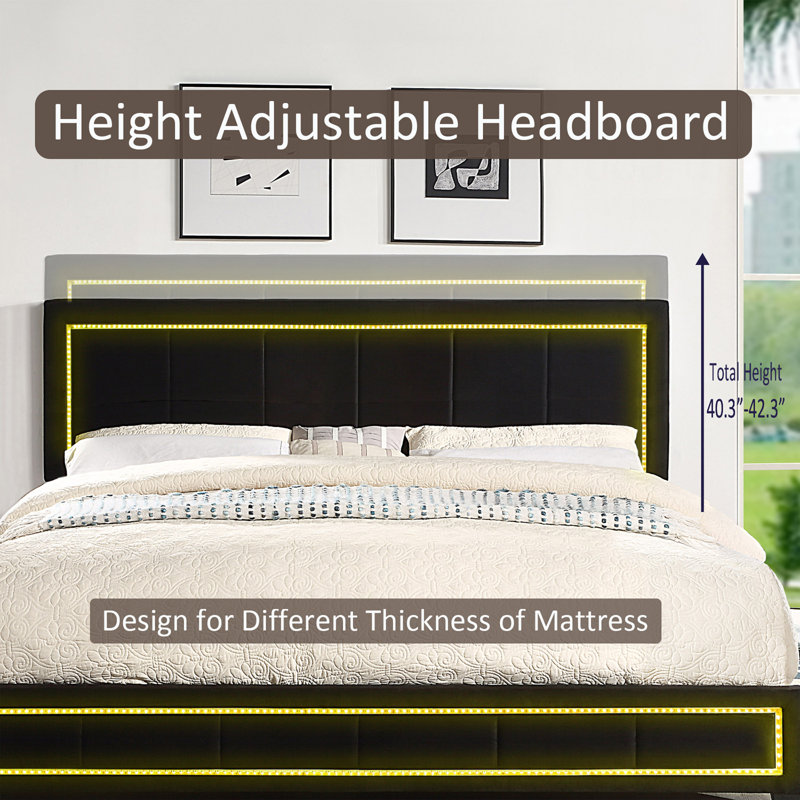 Allyse Storage Platform Bed, Black, Queen