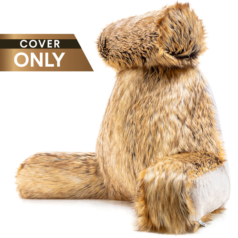 Housse de coussin en fausse fourrure, Ambre Fox, 32 po x 16 po