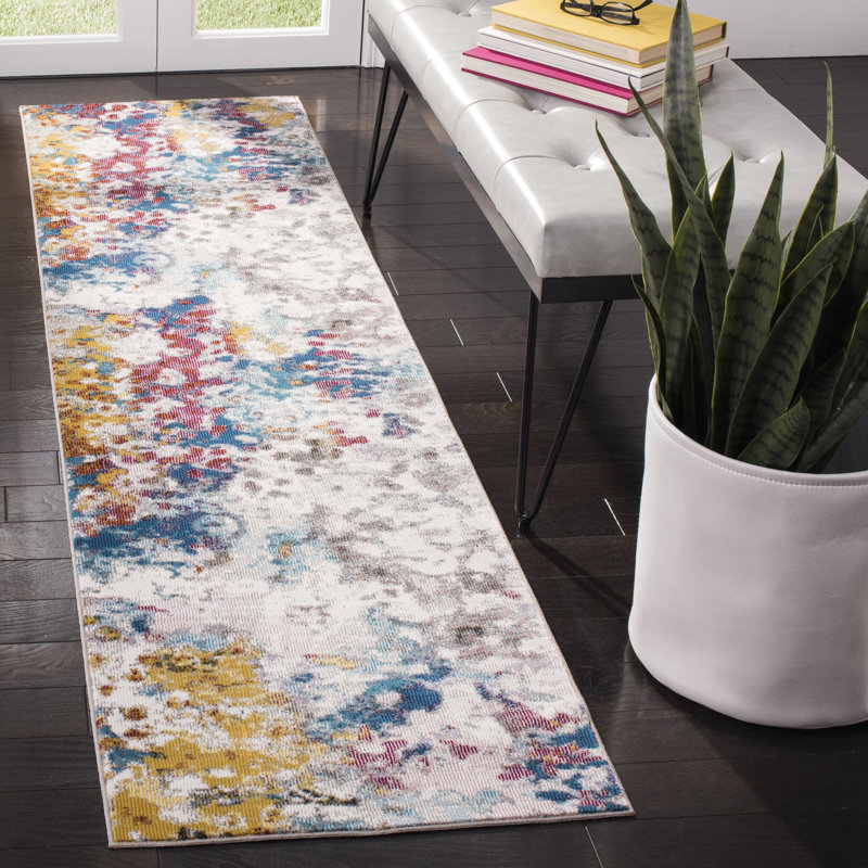 Tapis abstrait Malta Performance, Tapis de couloir 2 pi x 8 pi