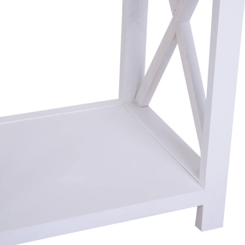 Dane End Table with Storage, White