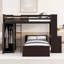 Lit mezzanine avec lit autonome, tablettes, bureau et garde-robe-180582940-180582941