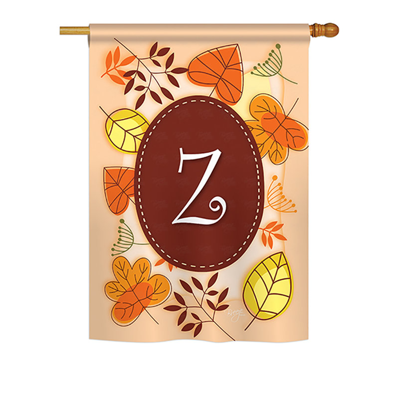 Drapeau de maison en polyester à 2 côtés digramme d’automne, H 18,5 po x l 13 po, Z