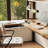 Brown+Black Rectangular Solid Wood desk-3484549-3484551