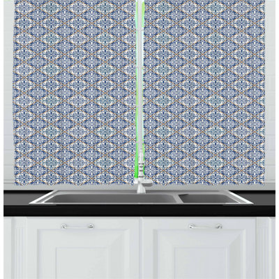 Damask Tailored Kitchen Curtain