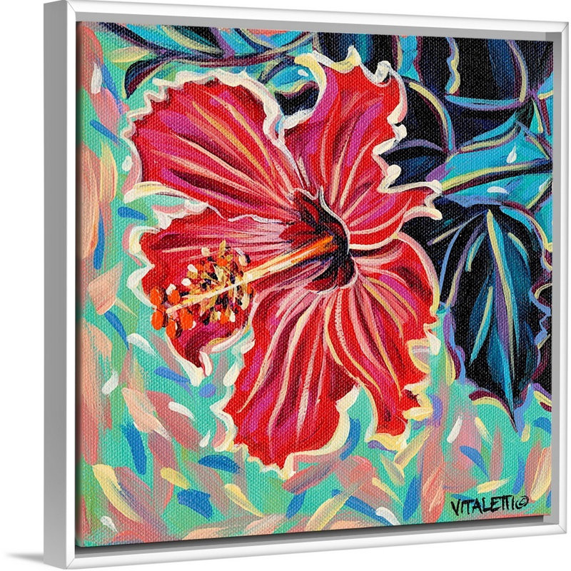 Hawaiian Beauty II, art mural sur toile, Toile avec cadre blanc, H 30 po x l 30 po x P 1,75 po