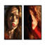«Coral Chronicles Woman Portrait», ensemble de 2 reproductions d'art sur toile-1497254875-1497254876