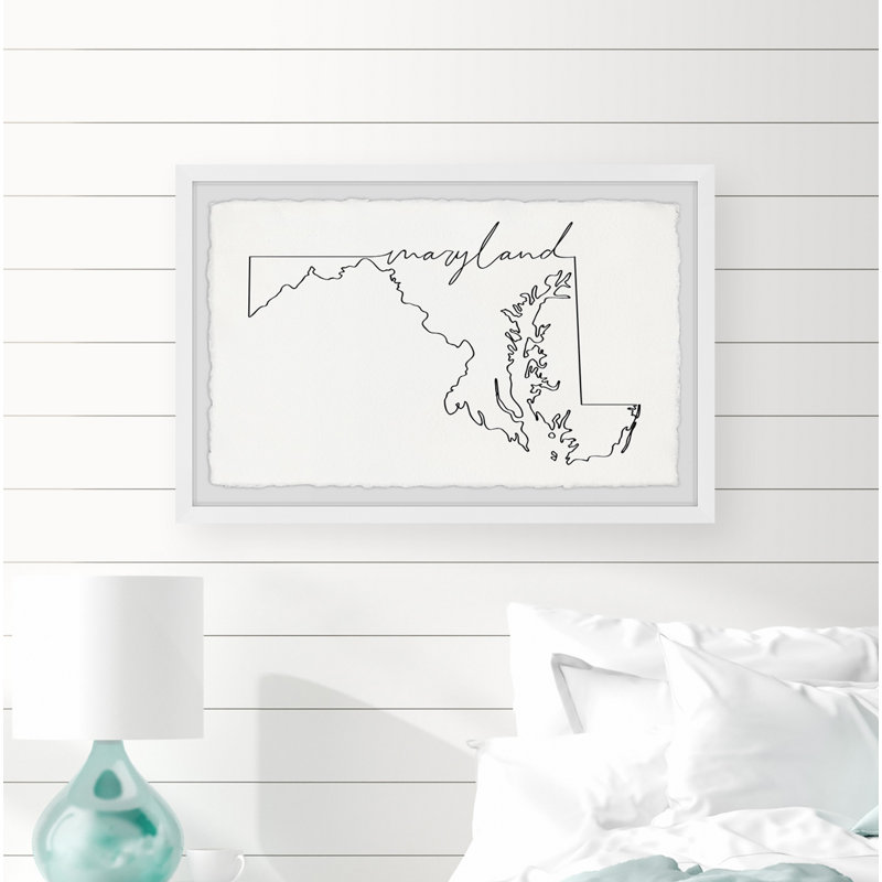 Maryland Outline par - cadre photo, impression, H 16 po x l 24 po x P 1,5 po