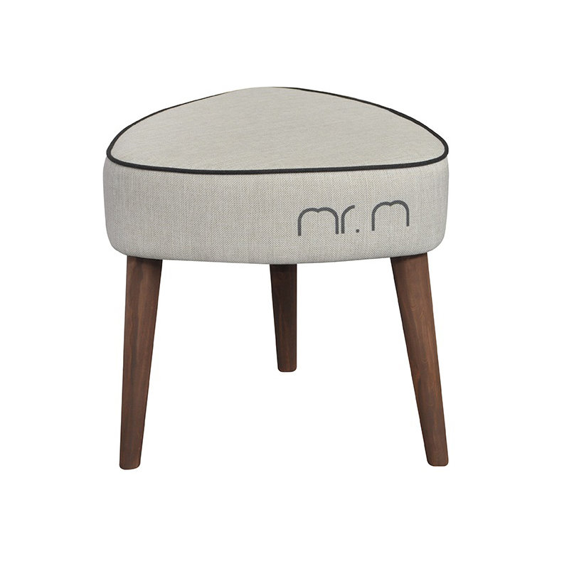 Solid + Manufactured Wood Accent Stool, Cream