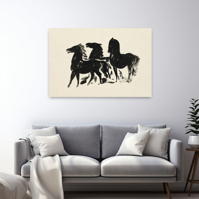 Art contemporain Art cheval contemporain, H 32 po x l 48 po