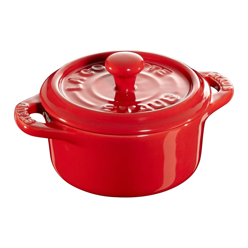 Staub Ceramics Mini Round Cocotte Set, Cherry