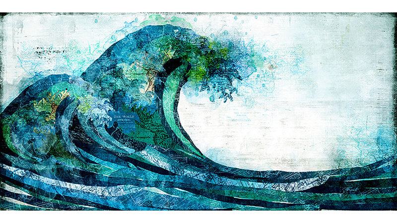 Braking Waves Print by Chelsea Art Studio, Outdoor, 47" H x 94" W