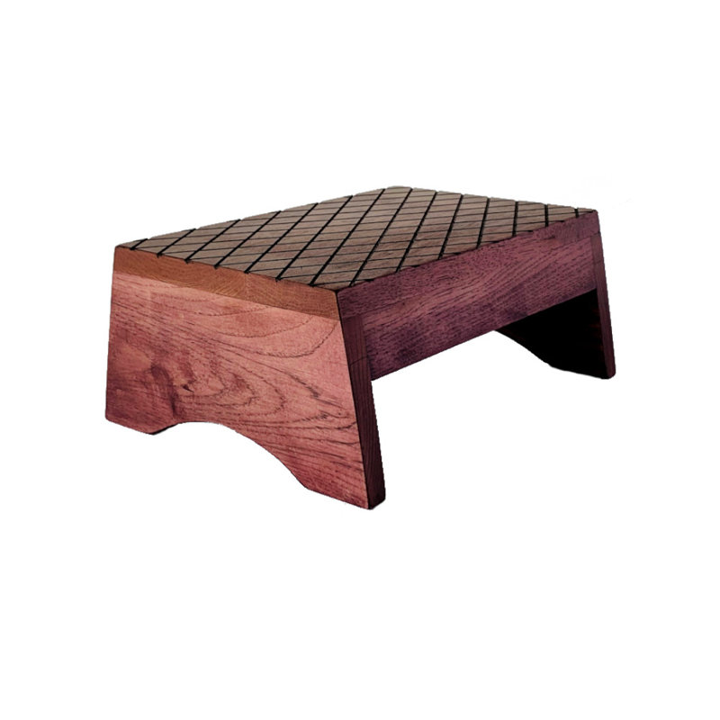 Escabeau en bois à 1 marche 6 pi Thanujan, Noir / mauve