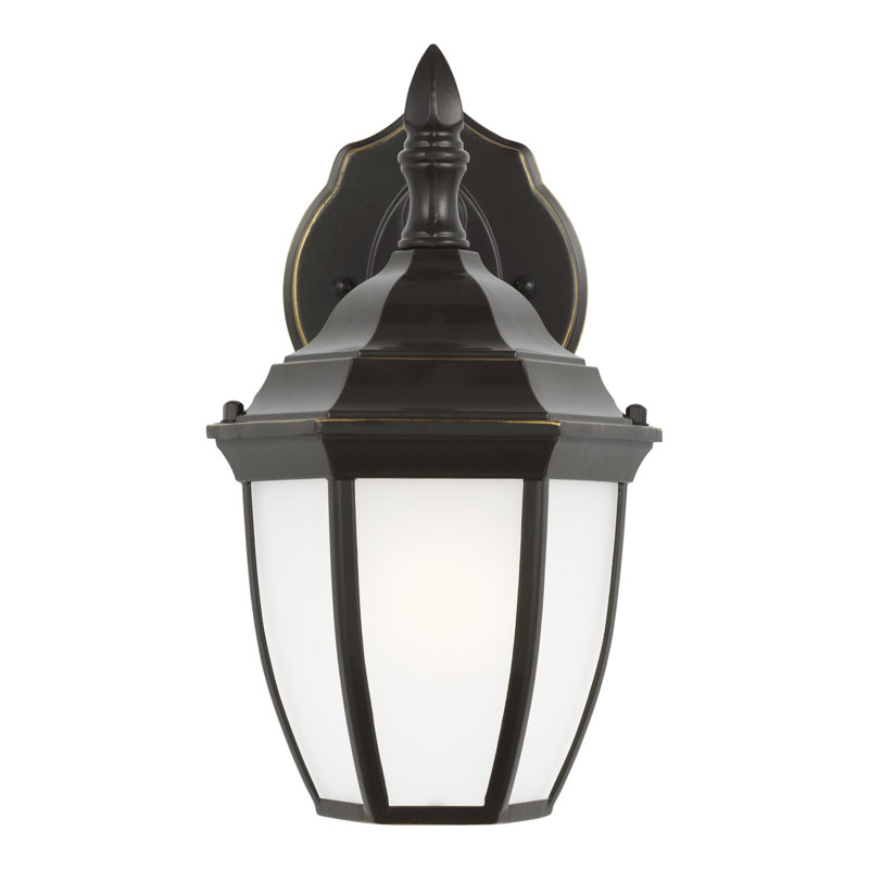 Bakersville Small One Light Outdoor Wall Lantern from Generation Lighting , Black, Black/Clear, No
