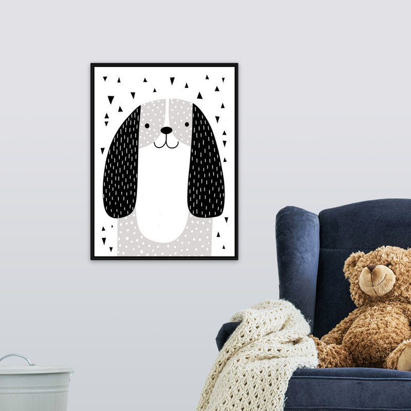 Art à motif mixte pour chien Sheard, Cadre flottant noir, H 24 po x l 18 po x P 1,75 po