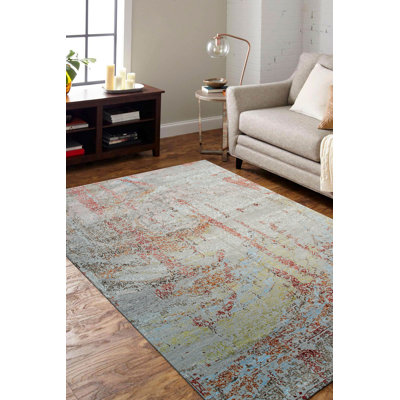 Handcrafted Silver Hand Knotted Wool Area Rug