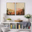 «Cactus Desert Brown Sun Rays Southwest Landscape», reproduction d'art sur toile encadrée 2 pièces-91069165-91069162