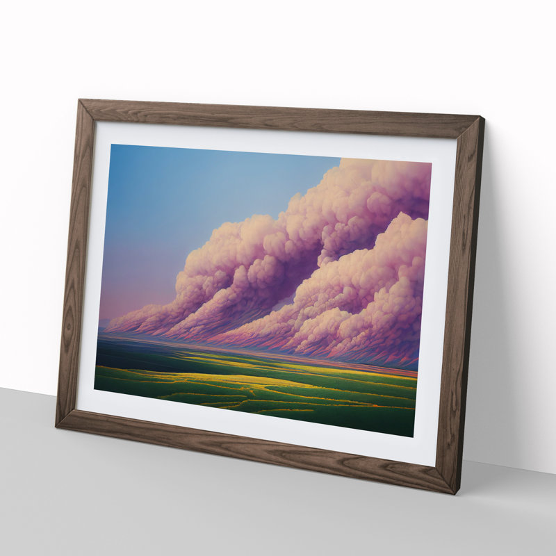 Striking Cloudy Sky - Framed Print, 25cm H x 34cm W x 2cm D, Walnut Framed
