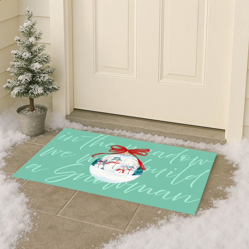 Tapis d'entrée In the meadow, 17" W x 24" L, Vert écume de mer